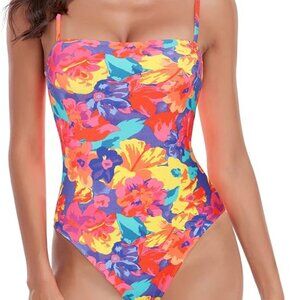 Relleciga Swim One-Piece Floral Swimsuit NWOT M